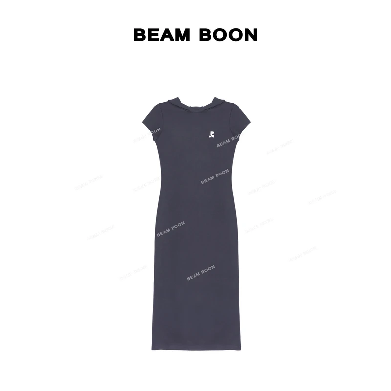 Beam Boon【淘古少女】刺绣32支精梳纱抗皱亲肤连帽连衣裙