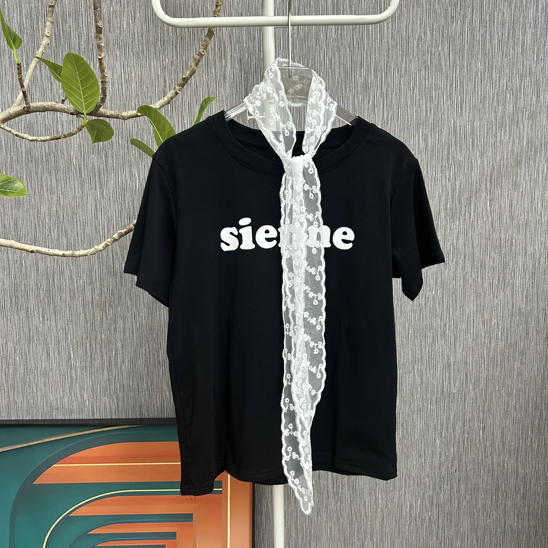 蕾丝时尚休闲百搭夏季韩版拼接英文蕾丝5013