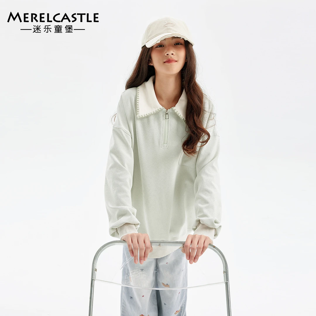 C4495女童卫衣春秋2025新款洋气初中生衣服女大童独特超好看上衣