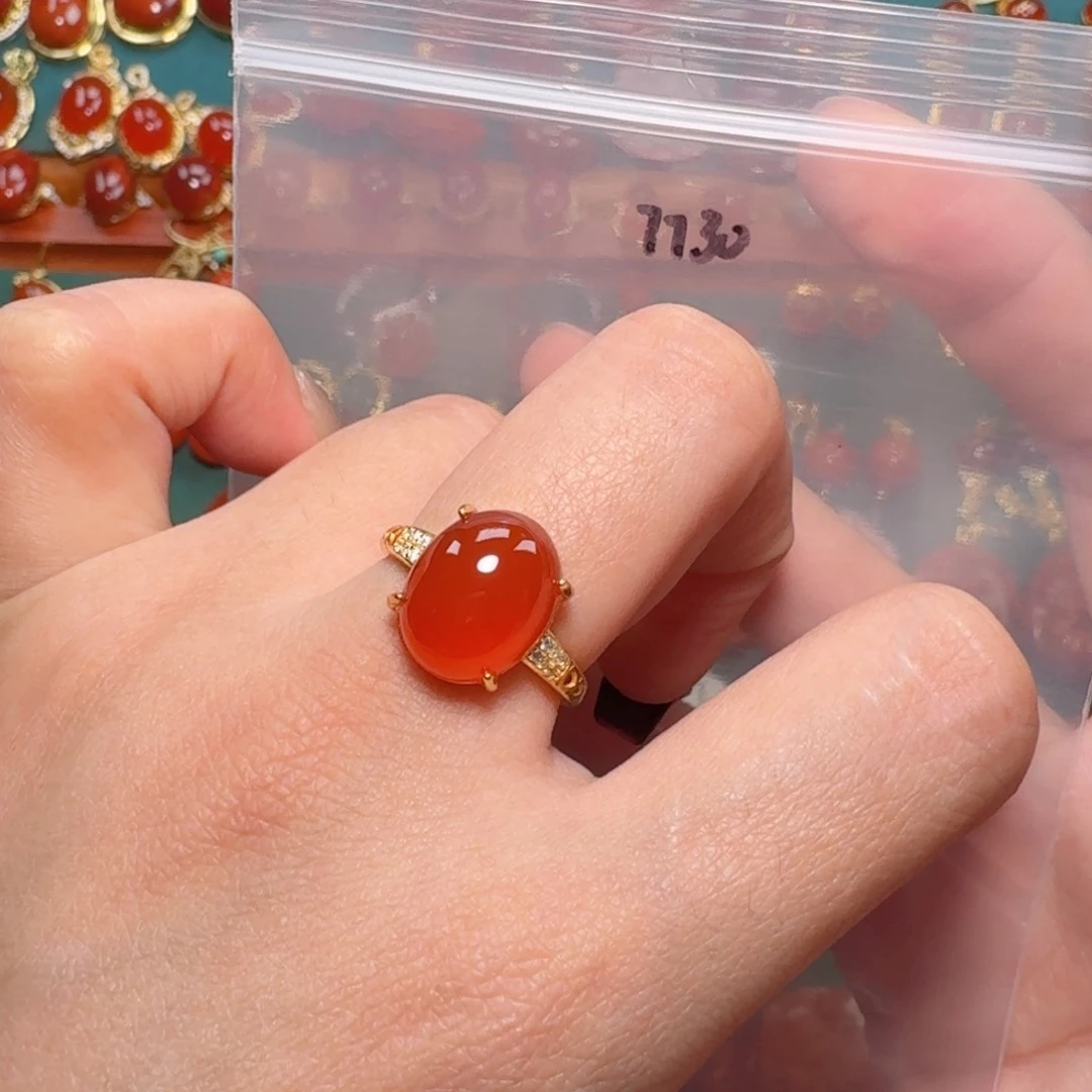 南红玛瑙南红银S925镶嵌