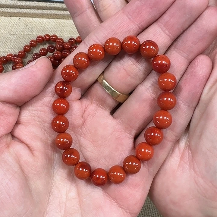 南红玛瑙手链未镶嵌手串原矿瓦西高8大➕