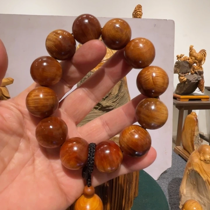 美***天柏木（崖柏）2.0红油玉化手串