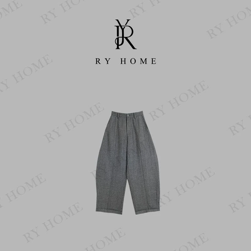 【容雨RYHOME】100%棉法式复古经典人字纹休闲西裤253K2714
