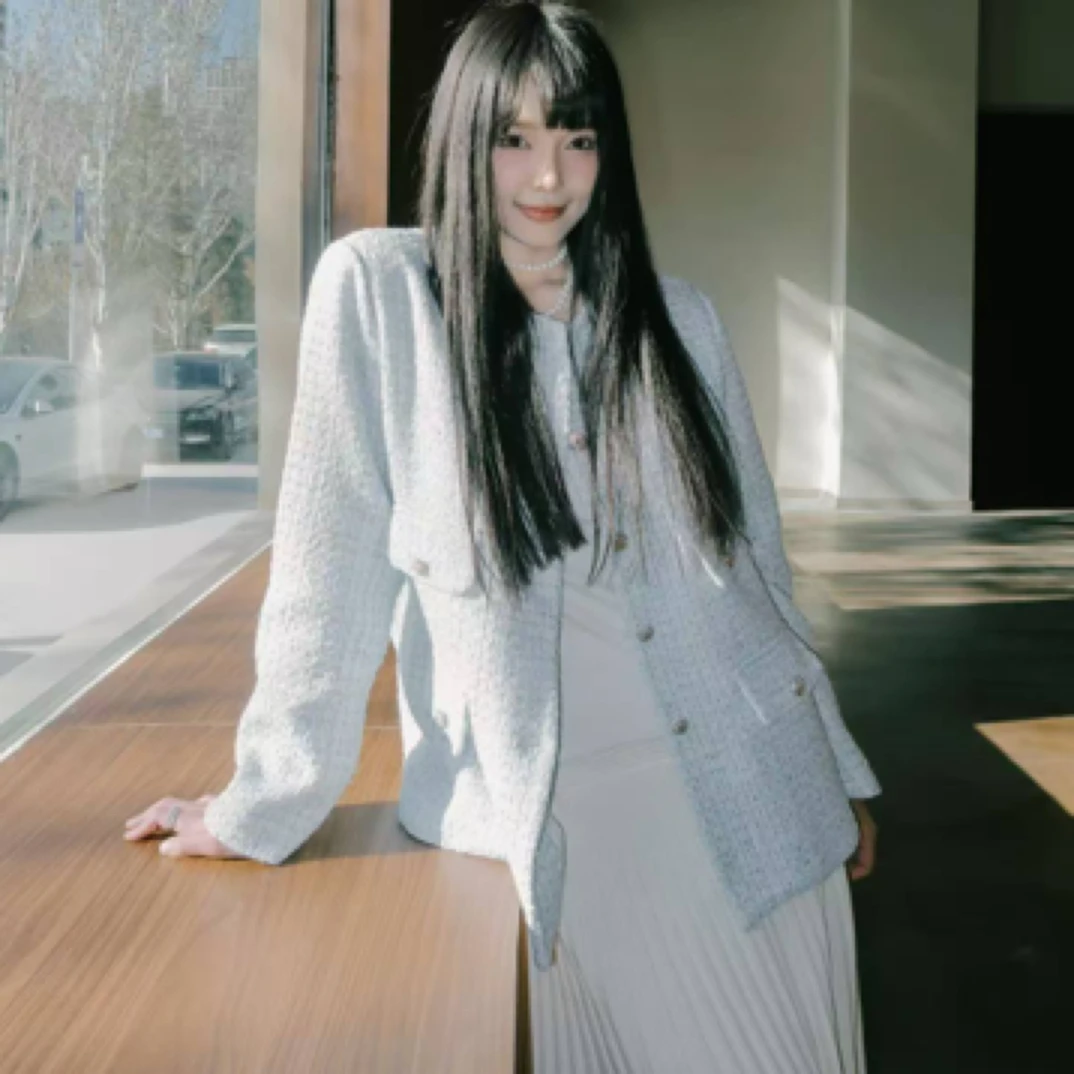 2025春季重工高级感波罗的海手工坊气质小香风外套粗花呢编织上衣