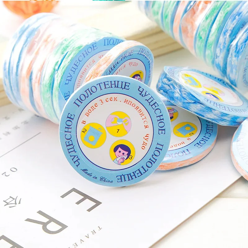 《小华外贸》大圆饼压缩棉柔方巾 不挑发100个左右