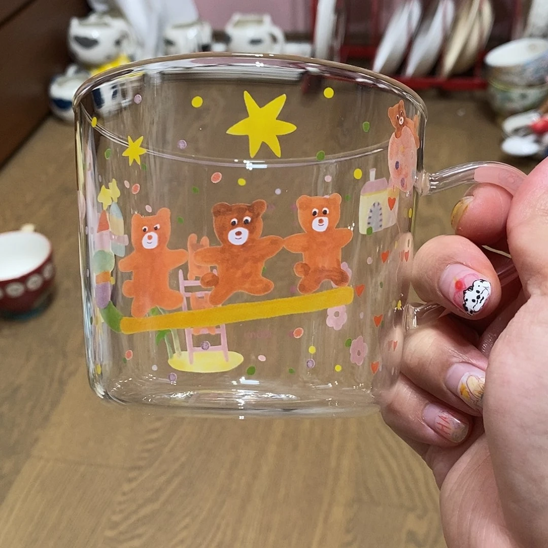 陶瓷小熊高硼硅玻璃杯