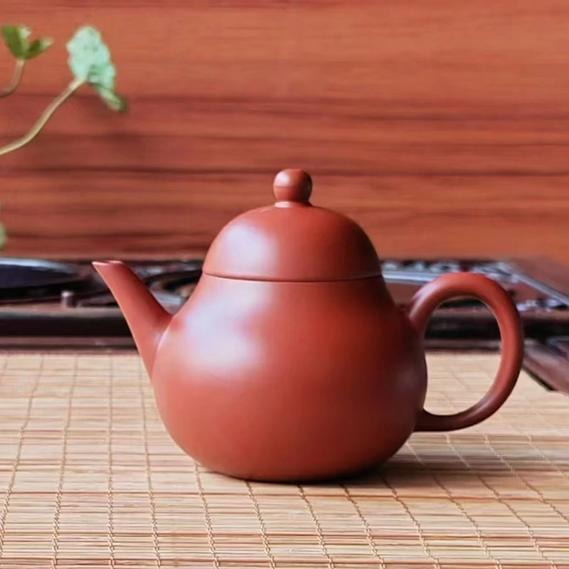 大容量剑梨原矿朱泥茶壶工夫茶壶朱泥全手工泡茶壶150CC