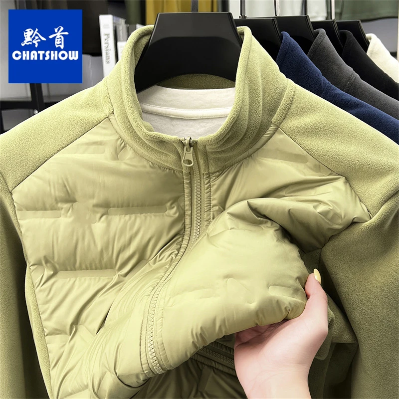 爆款奥利绒男士立领羽绒夹克冬季轻薄时尚休闲百搭保暖连帽外套男
