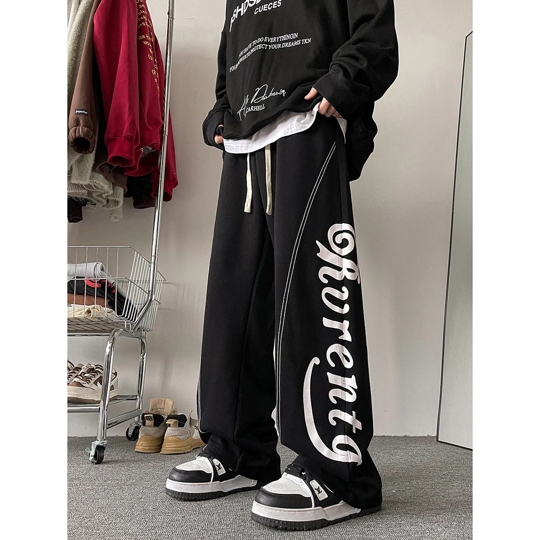 ASKISR设计感裤子宽松卫裤阔腿裤运动休闲裤复古潮流春秋DY130