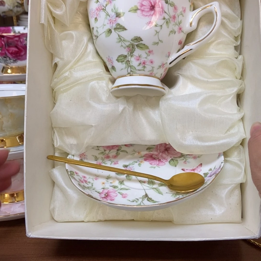 摆件玲珑杯一杯碟礼盒套装