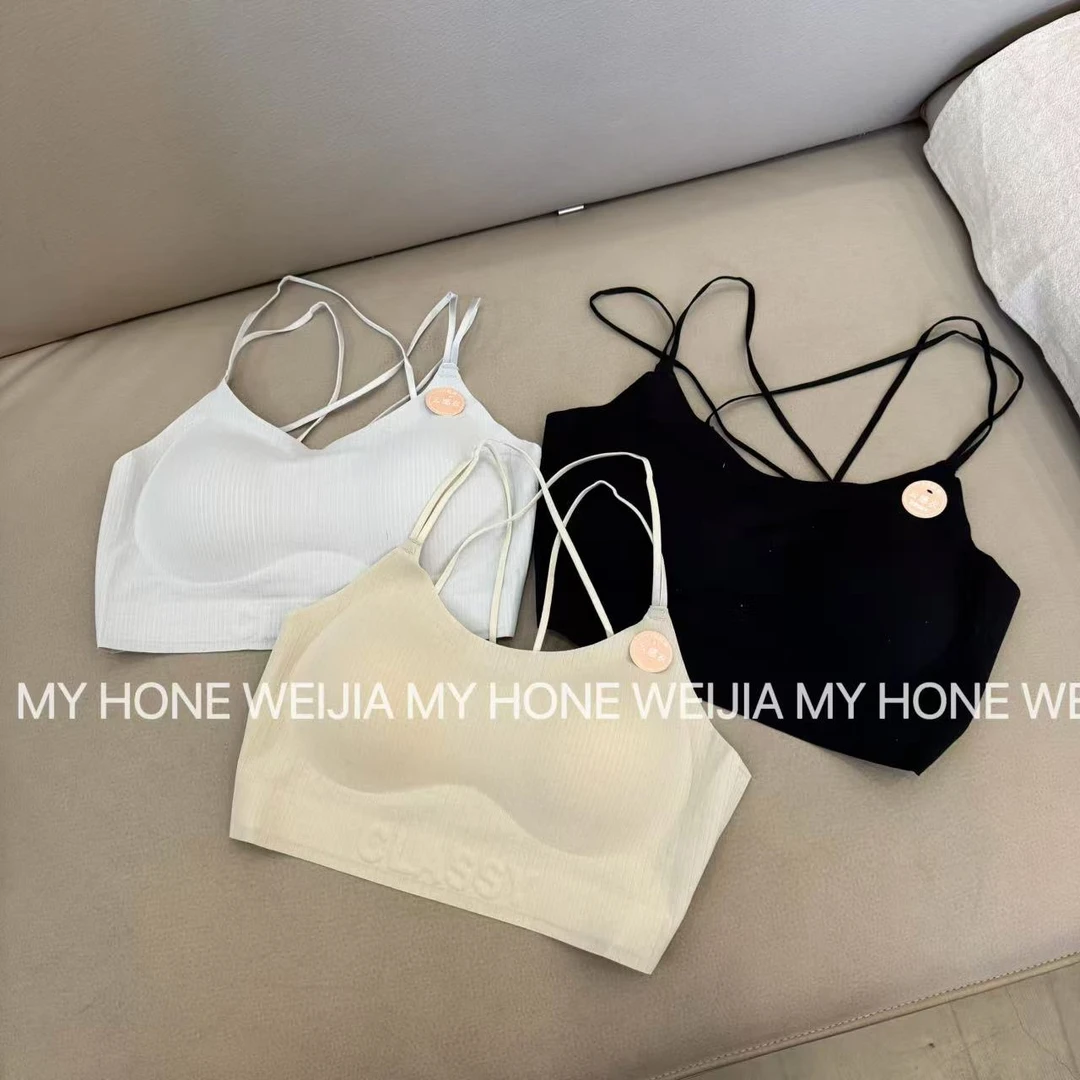 【WJ】  丽  178 179 三色交叉带设计美背背心  (小码 大码)