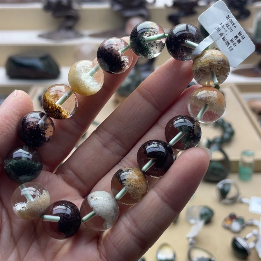 水晶手链未镶嵌四季幽灵聚宝盆手串