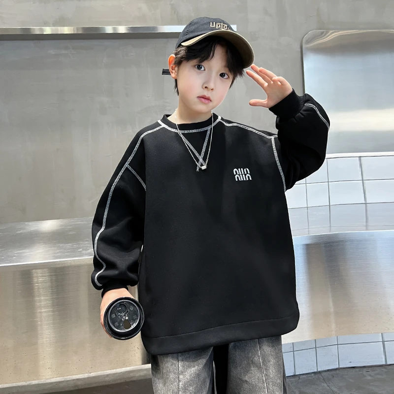 儿童装男童卫衣春秋款2025新款春季中大童上衣春装酷帅男孩长袖潮