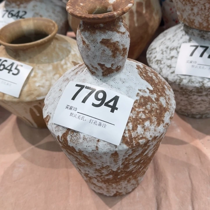 瓷片景德镇高温花器编码7794高25口3默认无孔