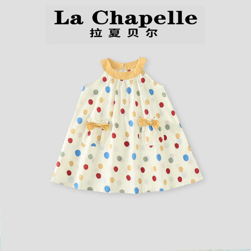 La Chapelle【拉夏贝尔】夏季新款儿童彩色波点无袖连衣裙LD1730