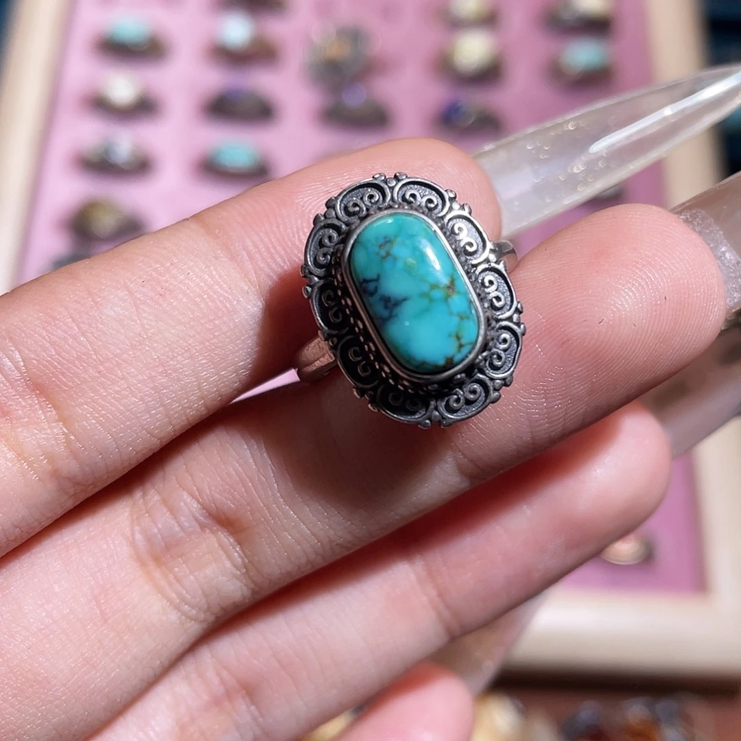 爱***妈绿松石银S925镶嵌戒指