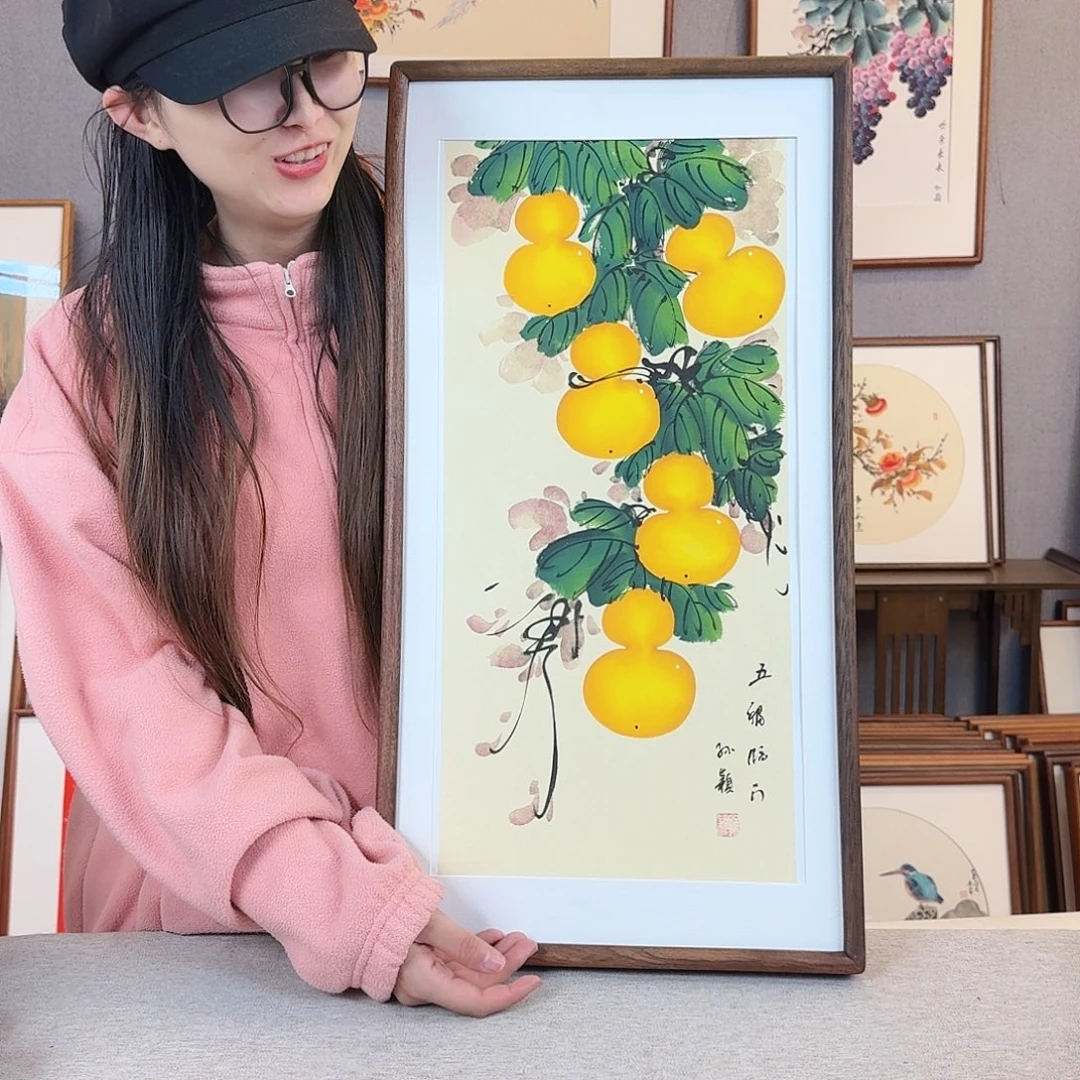 书法纯手绘，纯手写带框尺寸：36×69厘米