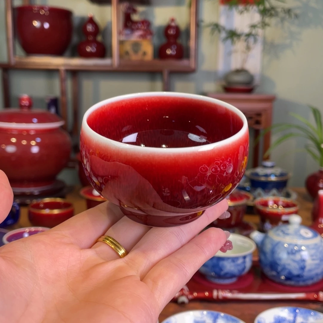 清欢雅玩原矿郎红福利禅定杯