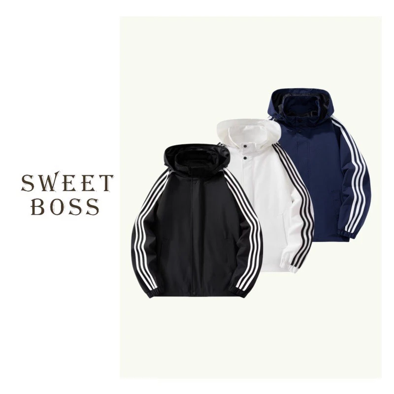 【发货快】保罗男女同款户外夹克可拆卸帽休闲时尚百搭情侣外套025