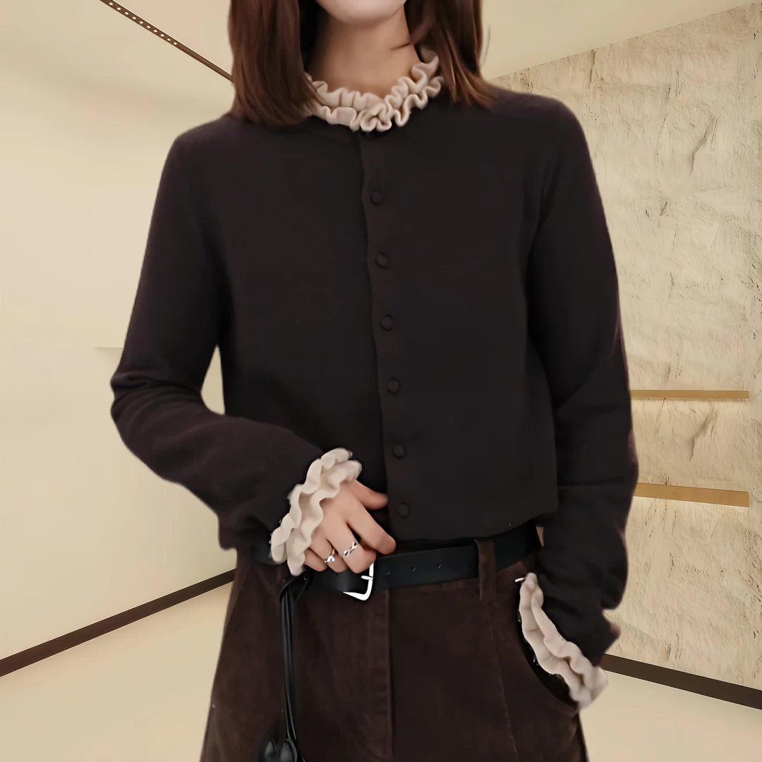 秋装女款爆款2025新款宽松长袖毛针织衫开衫女士静奢慵懒风上衣女