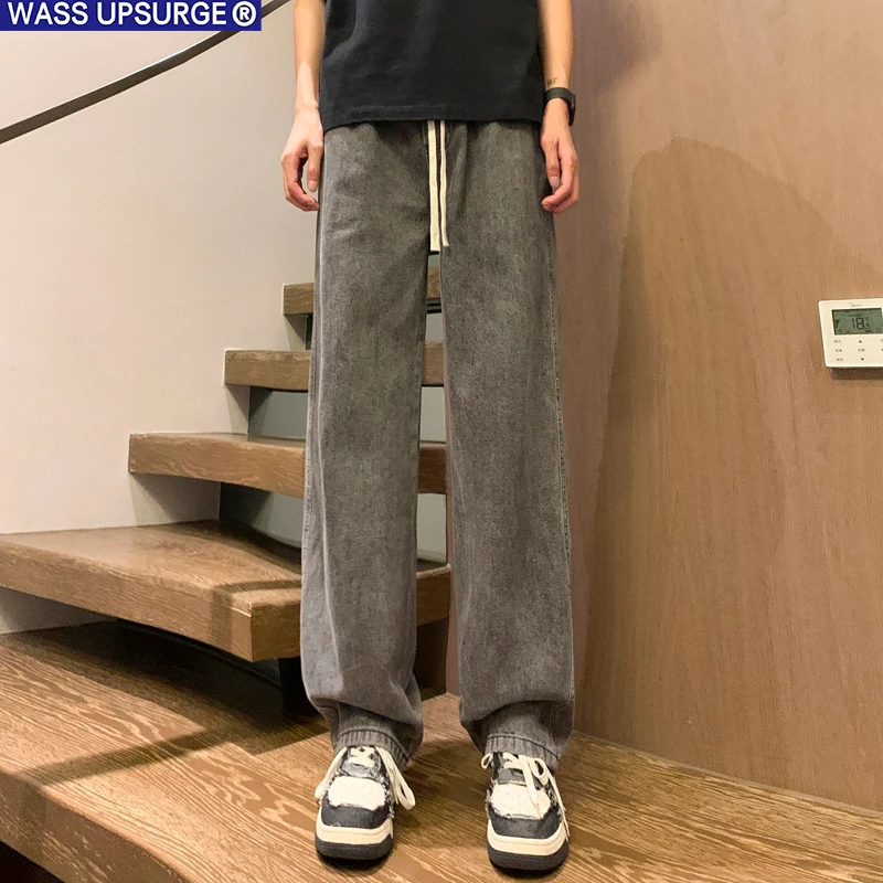 WASS UPSURGE男士直筒牛仔裤春秋复古潮牌垂感宽松百搭阔腿宽松