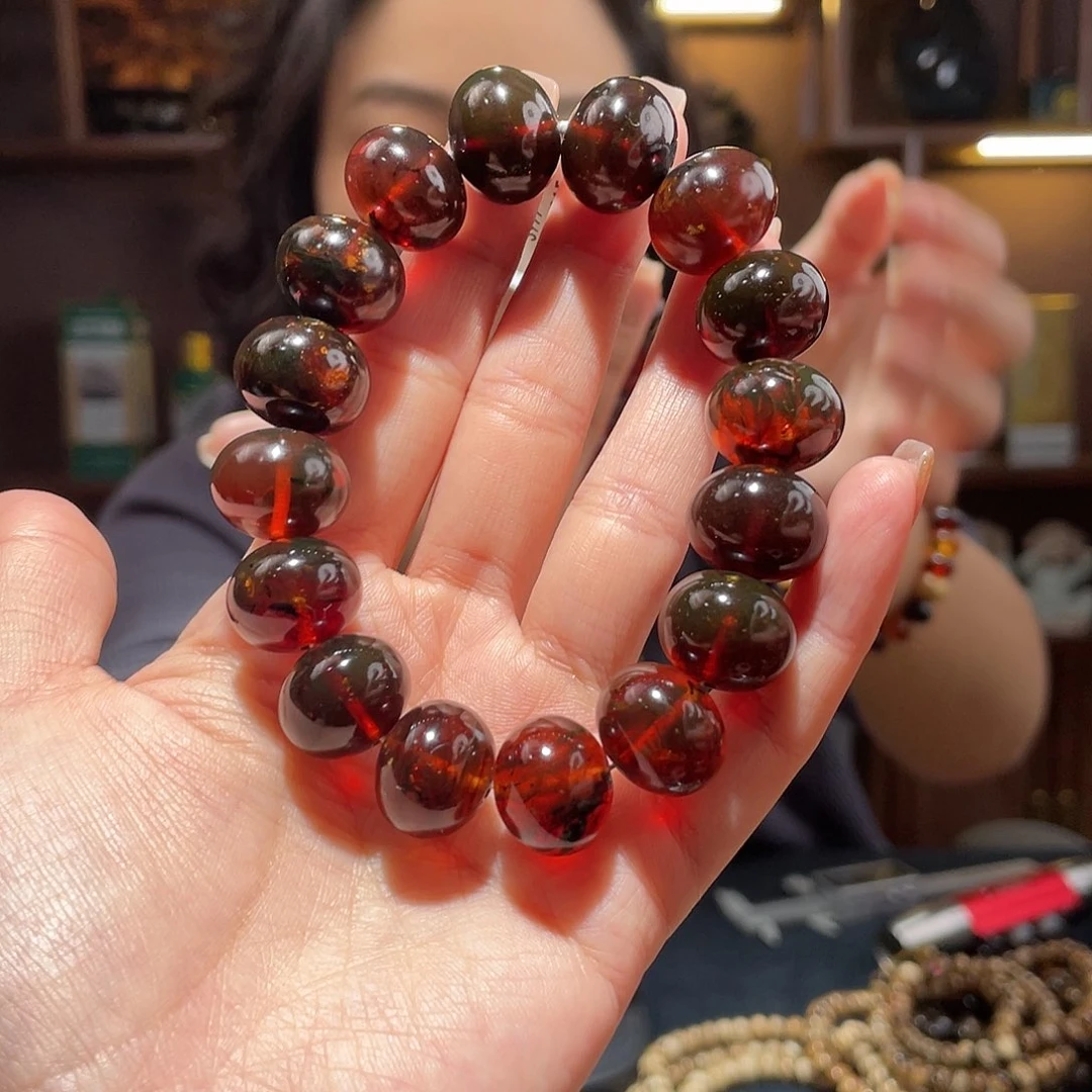 琥珀颈饰未镶嵌杏**·16m血