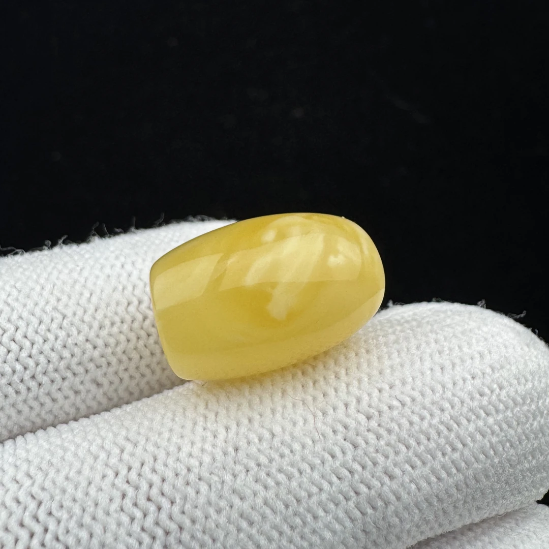 R7841天然俄料蜜蜡鸡油黄马蹄珠 13.8*18mm 支持复检