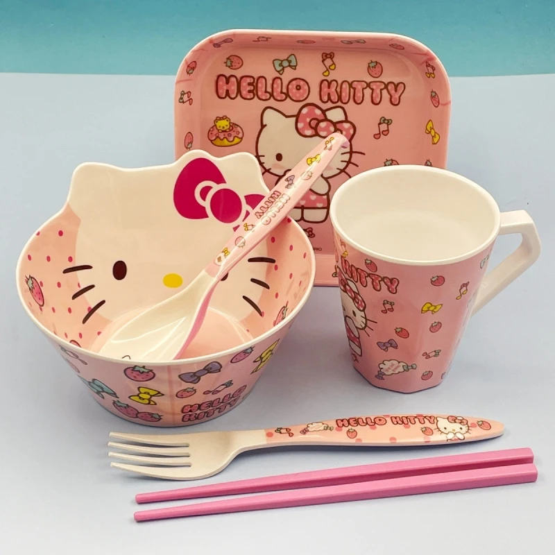 儿童碗学生餐具套装可爱卡通宝宝家用吃饭碗防摔防烫碗勺筷杯盘JY