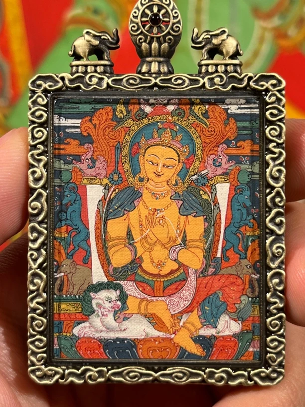 文殊菩萨唐卡 纯手绘 矿物颜料绘制