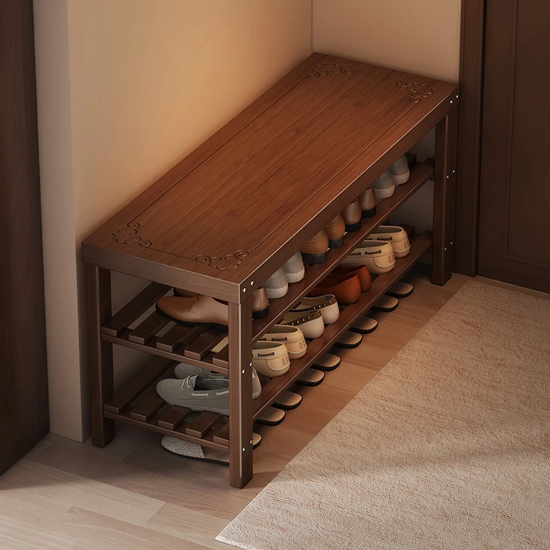 换鞋凳门口家用鞋柜坐凳一体入户穿鞋凳进门可坐实木鞋架长条凳子