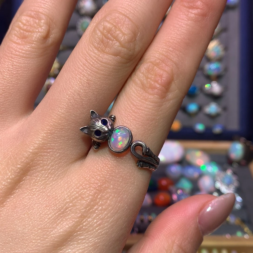 银S925镶嵌欧泊戒指款式