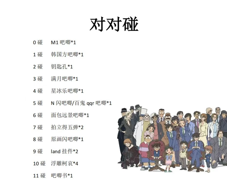 (日谷拆卡)【幸运对对碰】名侦探柯南-日谷卡牌吧唧(默认代拆)