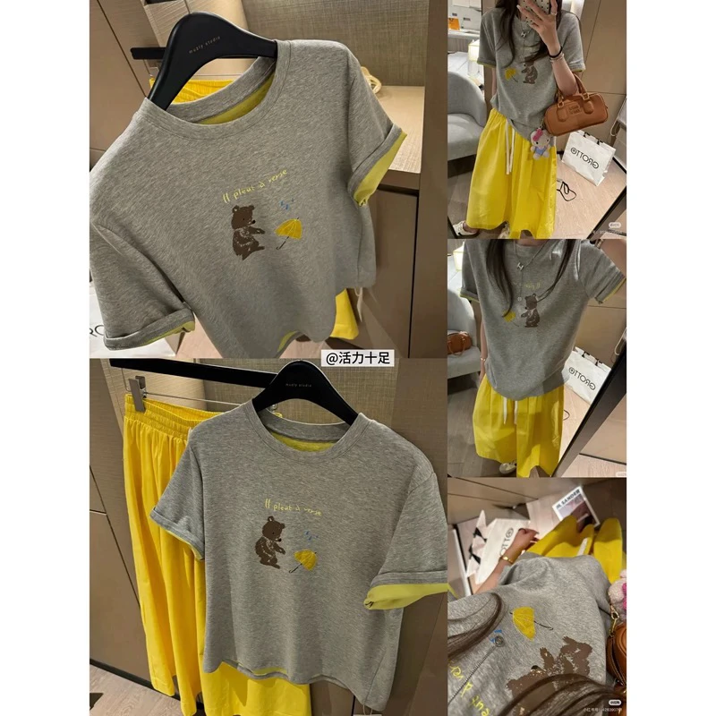 圆领吸汗活力短袖韩版T恤常规款运动夏装常规印花