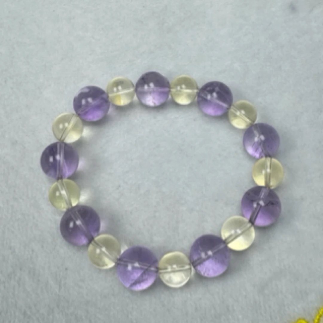 【专拍链接】玻利维亚紫水晶黄水晶手串