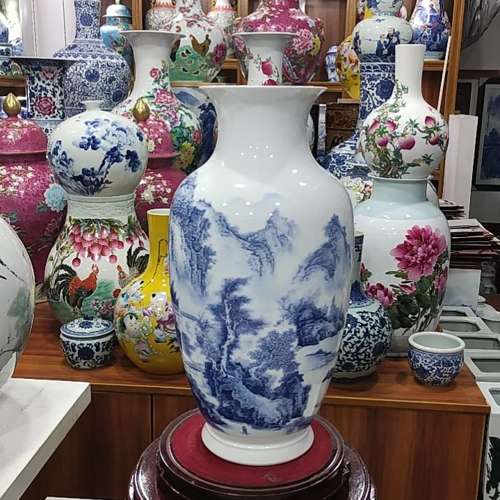 宋***.瓷片景德镇陶瓷山水瓶