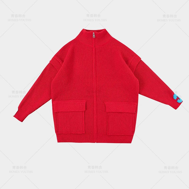 毛衣外套女针织新款秋冬外穿宽松慵懒洋气设计感开衫拉链韩版上衣