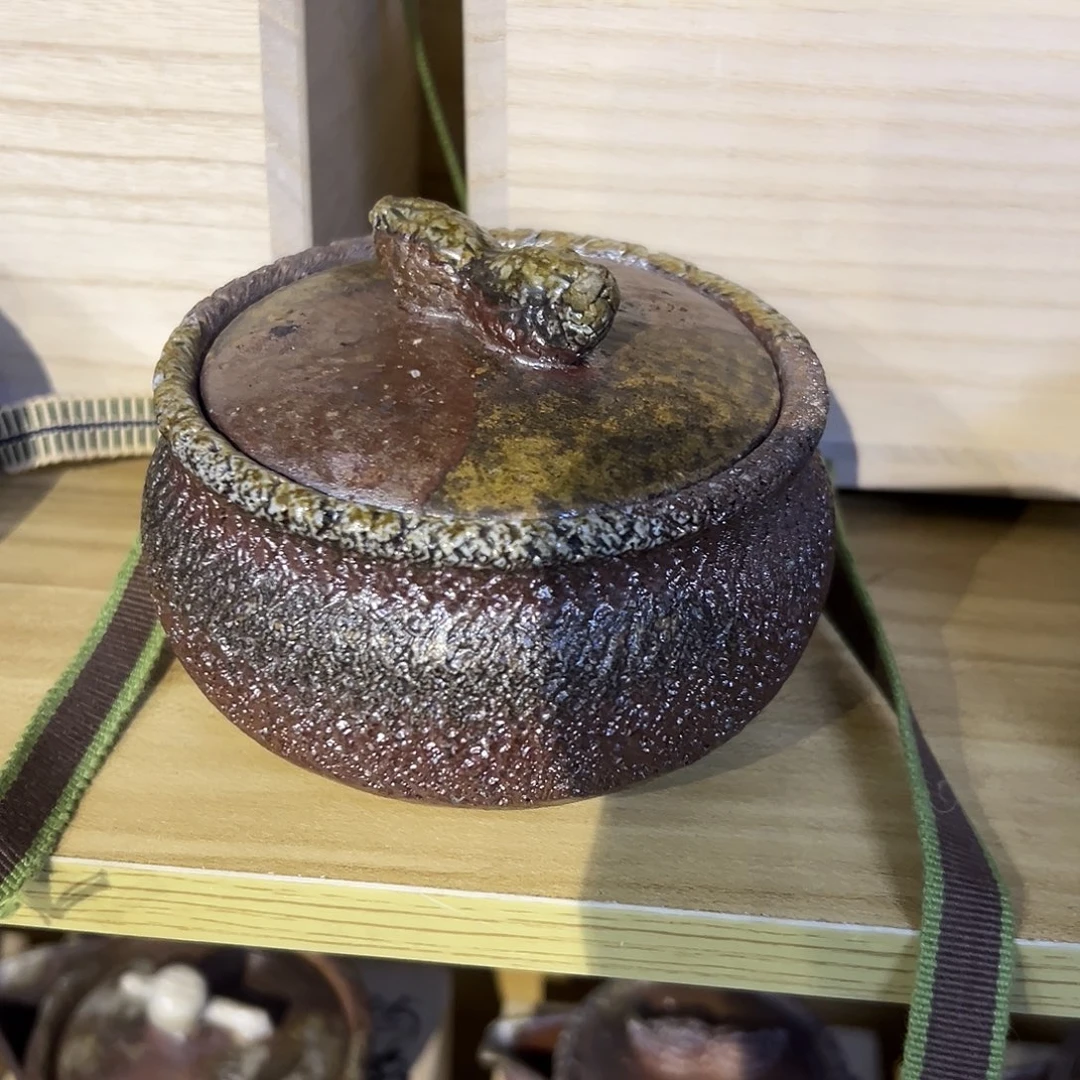 琴**备前茶叶罐一个好看