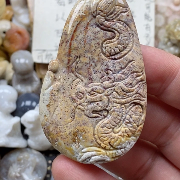 颈饰未镶嵌硅化珊瑚（珊瑚玉）有瑕