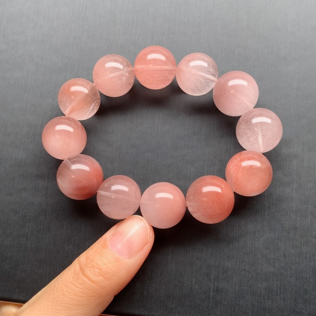未镶嵌水晶手链粉兔毛16➕