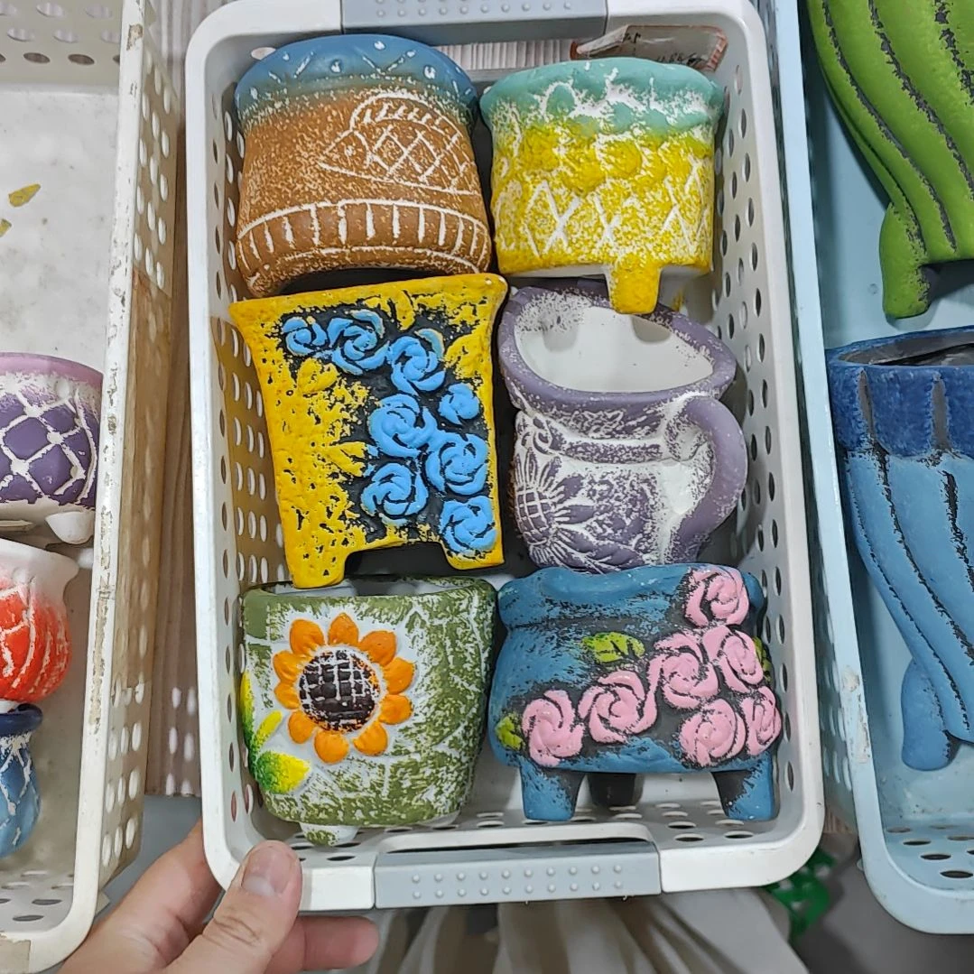 陶吸水透气的白陶花盆凑满12发货