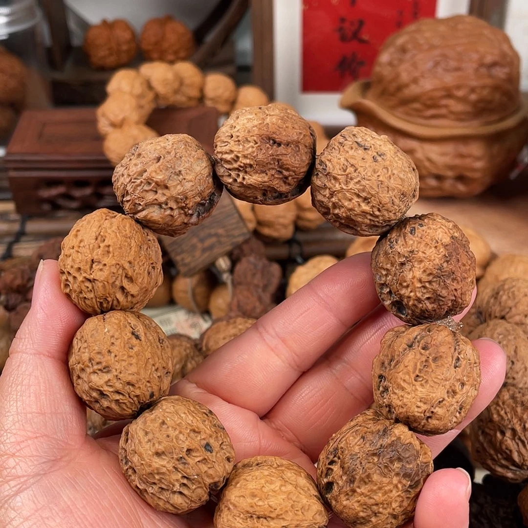 文玩核桃把件@*淡小黄蟾手持10颗