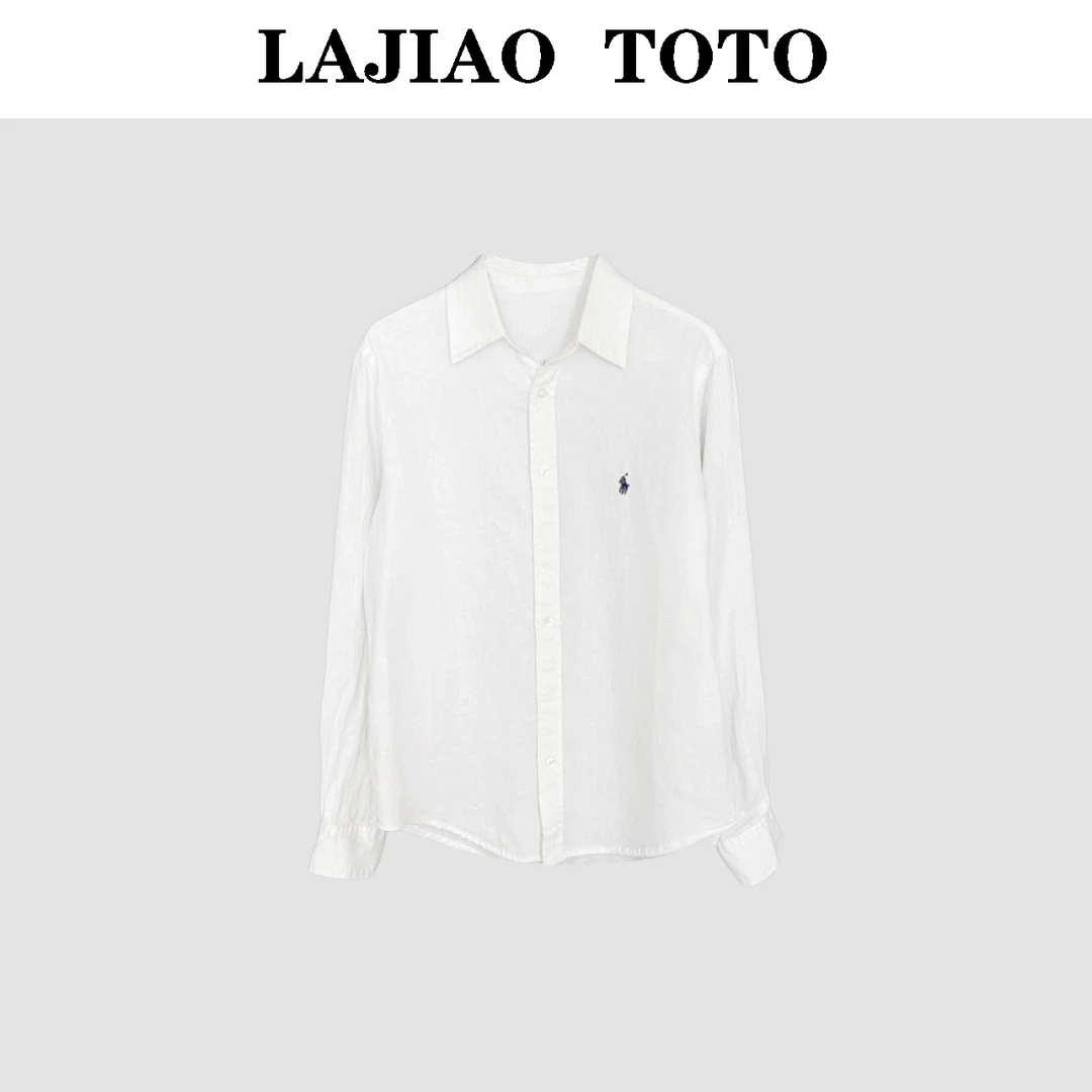 LAJIAO TOTO【刺绣衬衫】时尚感洋气轻奢纯色纽扣长袖衬衫#YN88998
