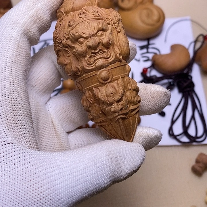 宸***檀香木手串/手链老山檀香雕刻大杵杵把件