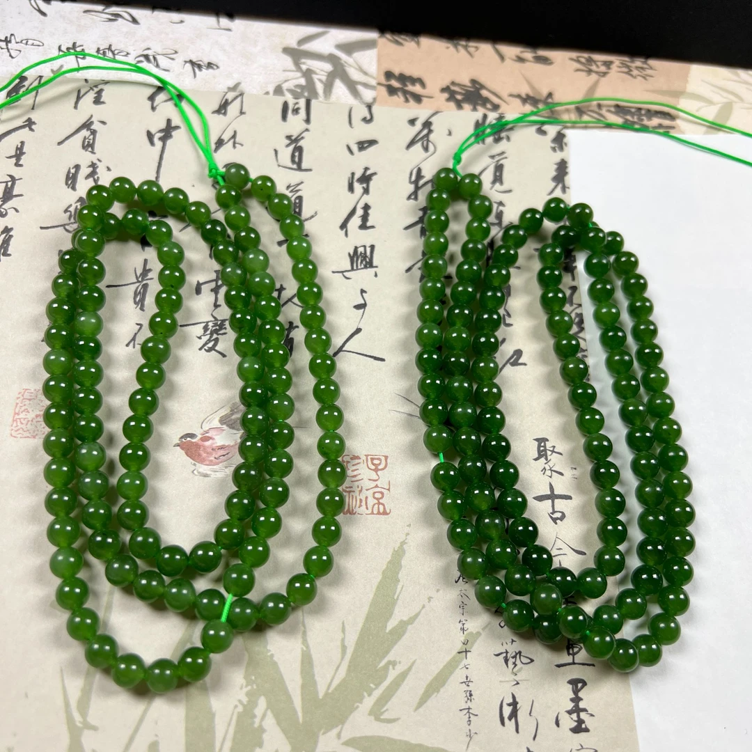 天然和田玉碧玉项链毛衣链绿色女款多圈有黑点多样性发货拍一发一