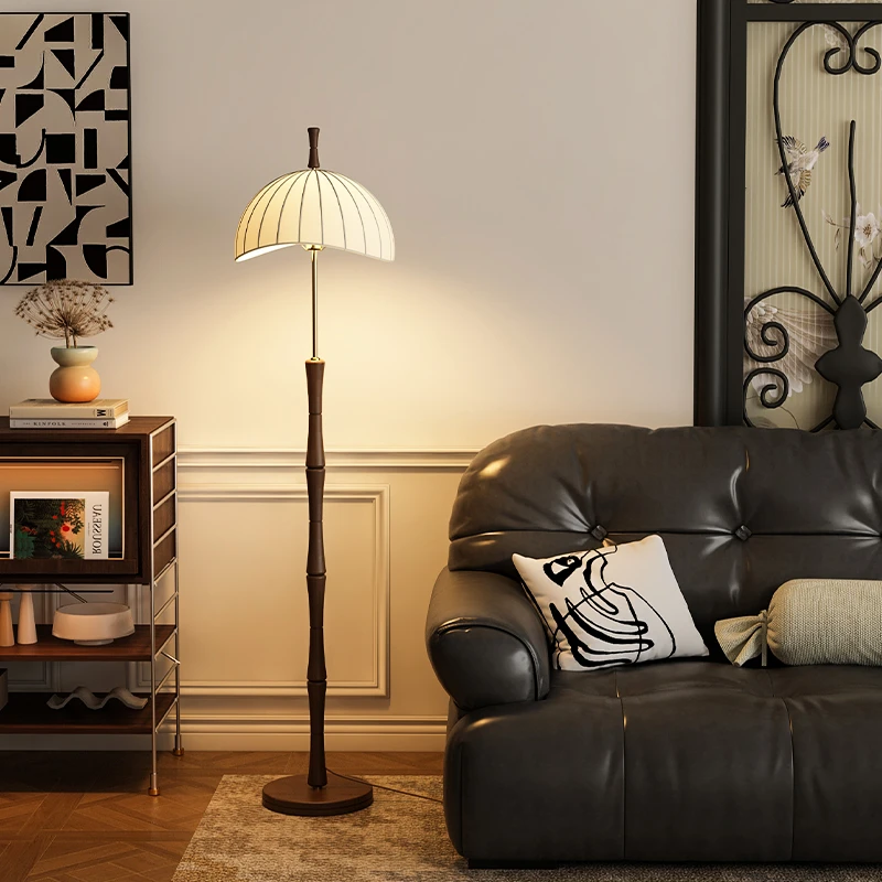 中古法式简约落地灯客厅新中式沙发旁卧室高级感氛围感复古立式灯