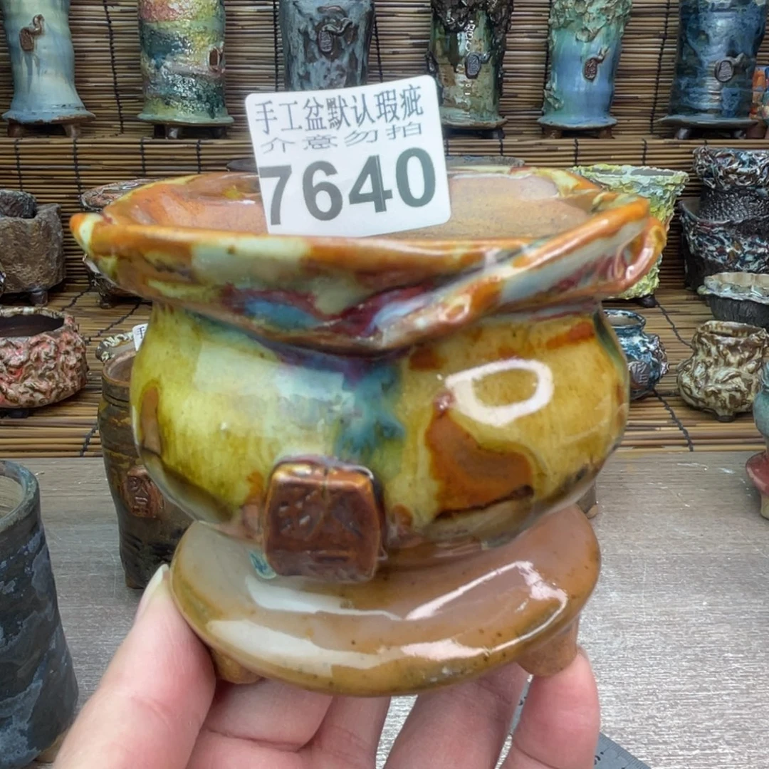 手工花盆默认瑕疵完美者勿拍