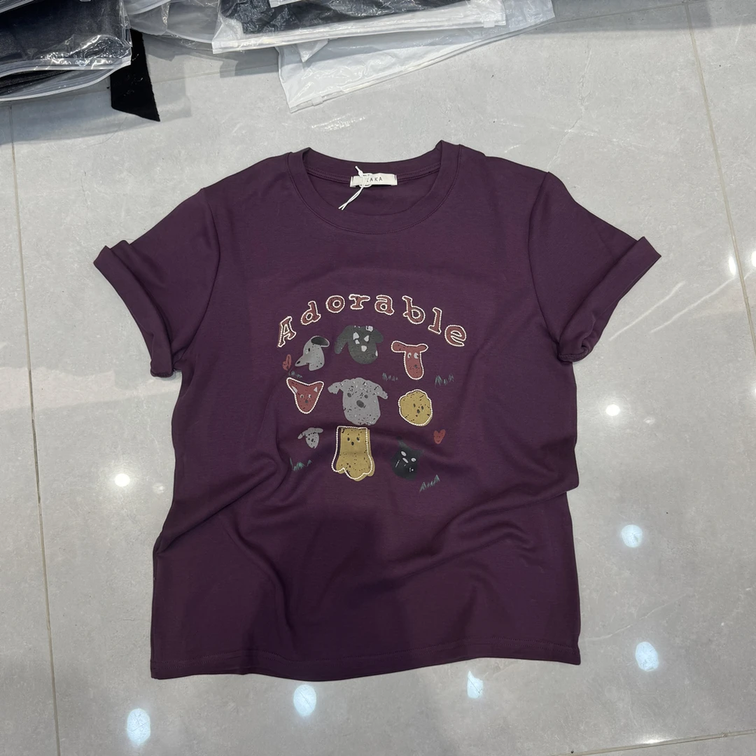 【海南肉丝】6218卡通百搭短袖上衣