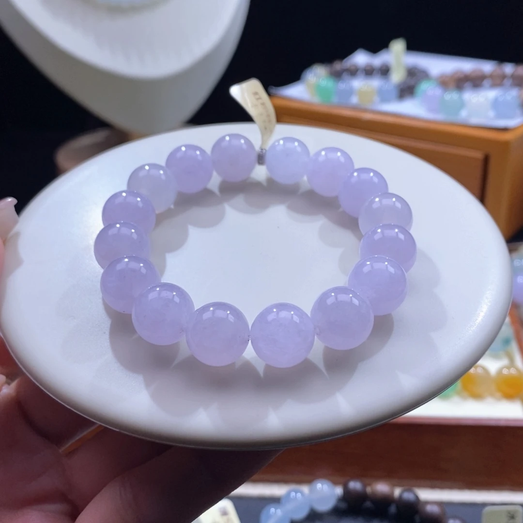 未镶嵌手串翡翠冰粉紫手串卡11+