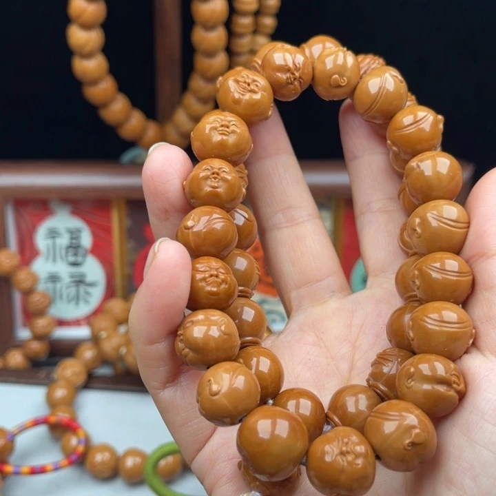 简****吊坠猴头核桃雕刻手串