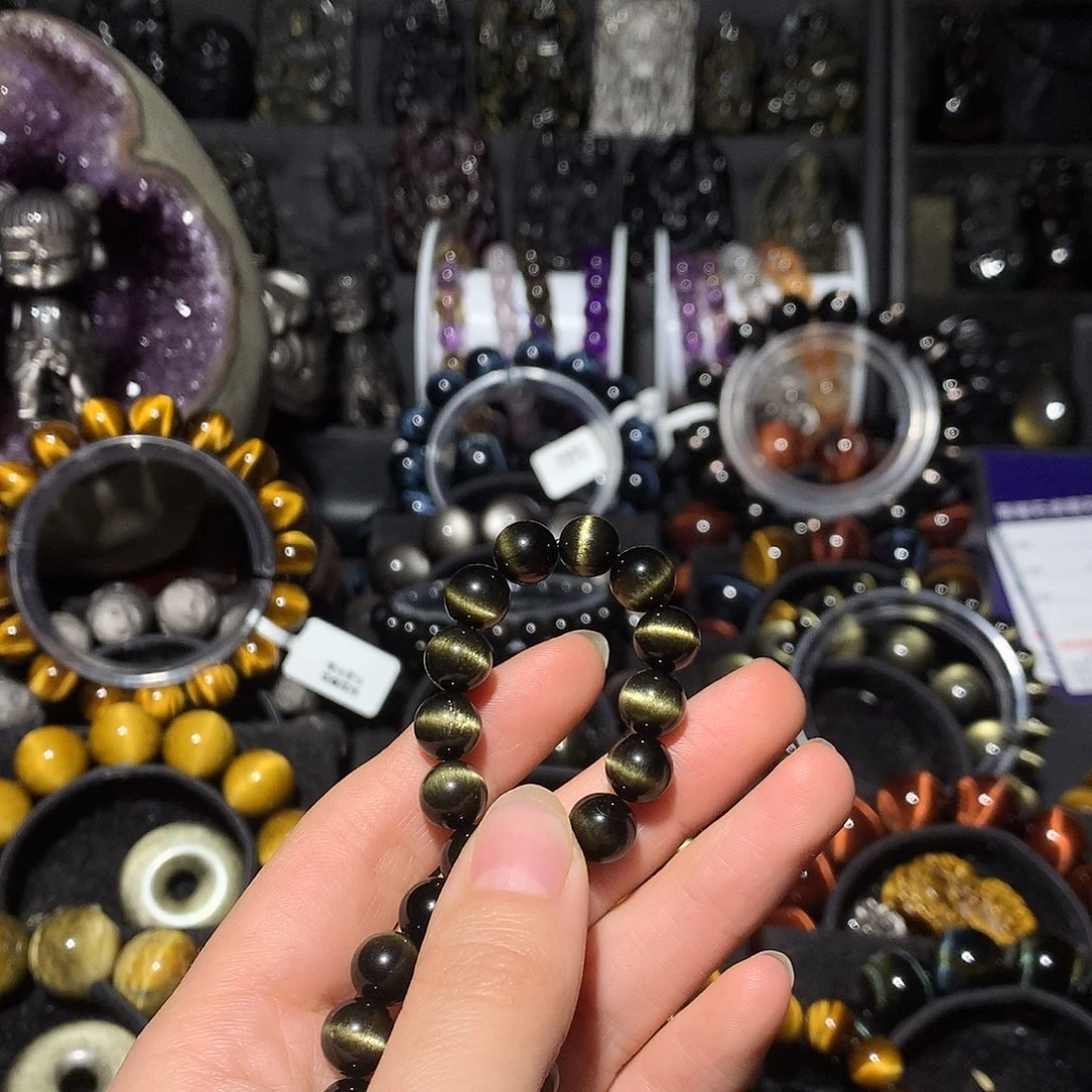 黑曜岩未镶嵌手链零*